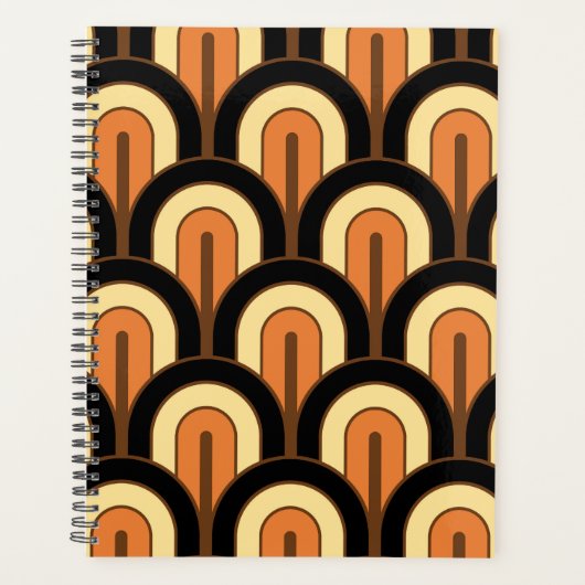 Retro abgestufter geometrischer Fächer Muster Planer (Vorderseite)