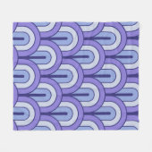 Retro abgestuftes geometrisches Fächer-Muster Fleecedecke (Vorderseite (Horizontal))