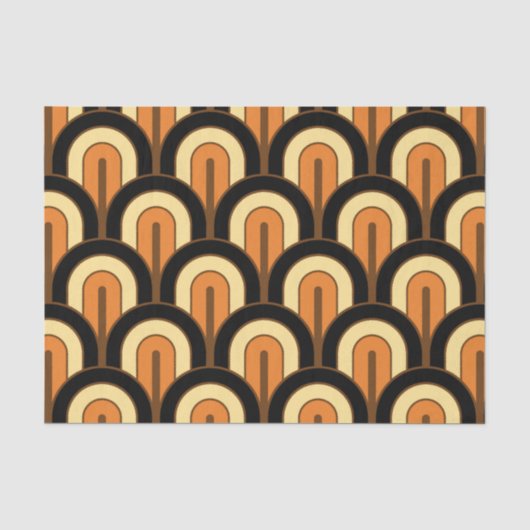 Retro abgestuftes geometrisches Fächer-Muster Seidenpapier (Vorderseite)