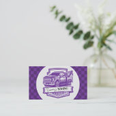 Retro Abschleppdienst Logo QR Code Visitenkarte (Stehend Vorderseite)