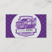 Retro Abschleppdienst Logo QR Code Visitenkarte (Vorderseite)