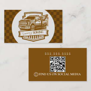 Retro-Abschleppdienst-Logo QR-Code Visitenkarte