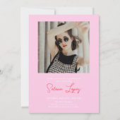 Retro Abschluss 2-seitige Foto Portrait Party Einladung (Rückseite)