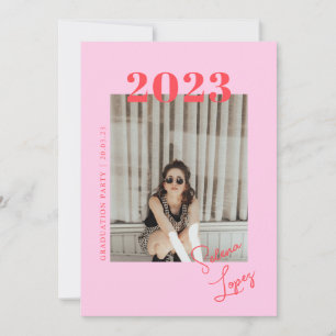 Retro Abschluss 2-seitige Foto Portrait Party Einladung