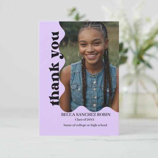 Retro-Abschluss Dankeskarte (Stehend Vorderseite)