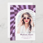 Retro-Abschluss des lila Fotos Ankündigung (Vorne/Hinten)