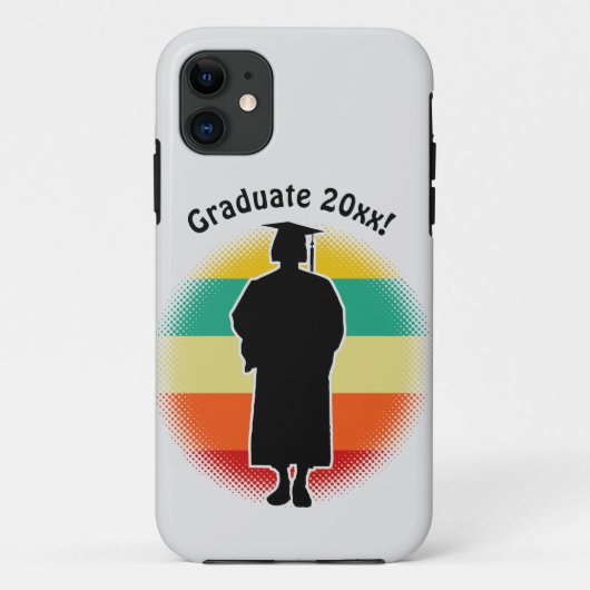 Retro Abschluss Graduate Cap & Gown Girl Case-Mate iPhone Hülle (Rückseite)