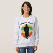 Retro Abschluss Graduate Cap & Gown Girl Sweatshirt (Vorne ganz)