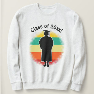 Retro Abschluss Graduate Cap & Gown Girl Sweatshirt