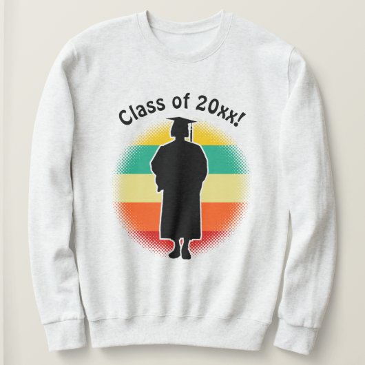 Retro Abschluss Graduate Cap & Gown Girl Sweatshirt (Design vorne)