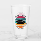 Retro Abschluss Graduate Cap Mortarboard Glas (Vorderseite)