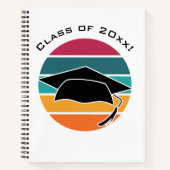 Retro Abschluss Graduate Cap Mortarboard Notizblock (Vorderseite)