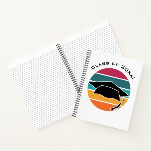 Retro Abschluss Graduate Cap Mortarboard Notizblock (Innenseite)