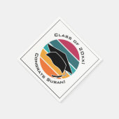 Retro Abschluss Graduate Cap Mortarboard Serviette (Ecke)
