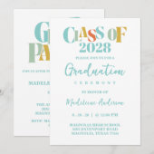 Retro-Abschlussfeier Einladung (Vorne/Hinten)