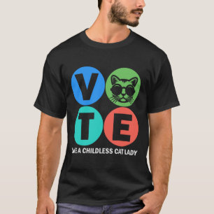 Retro-Abstimmung wie eine kinderlose Katzen-Lady w T-Shirt