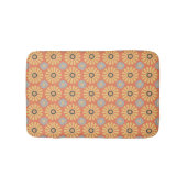 Retro Abstrablau und Orange Daisies Muster Badematte (Vorderseite)