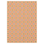Retro Abstrablau und Orange Daisies Muster Tischdecke (Vorderseite)