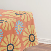 Retro Abstrablau und Orange Daisies Muster Tischdecke (Beispiel)