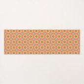 Retro Abstrablau und Orange Daisies Muster Yogamatte (Rückseite (Horizontal))