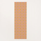 Retro Abstrablau und Orange Daisies Muster Yogamatte (Rückseite)