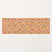 Retro Abstrablau und Orange Daisies Muster Yogamatte (Vorderseite (Horizontal))