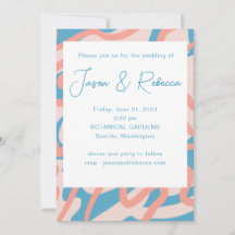 Retro Abstract Blue All In One Budget Wedding 