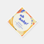 Retro Abstract Botanical Fun Baby Shower Custom Serviette (Ecke)