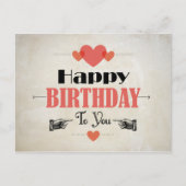 Retro Abstract Cream Birthday Card Postkarte (Vorderseite)