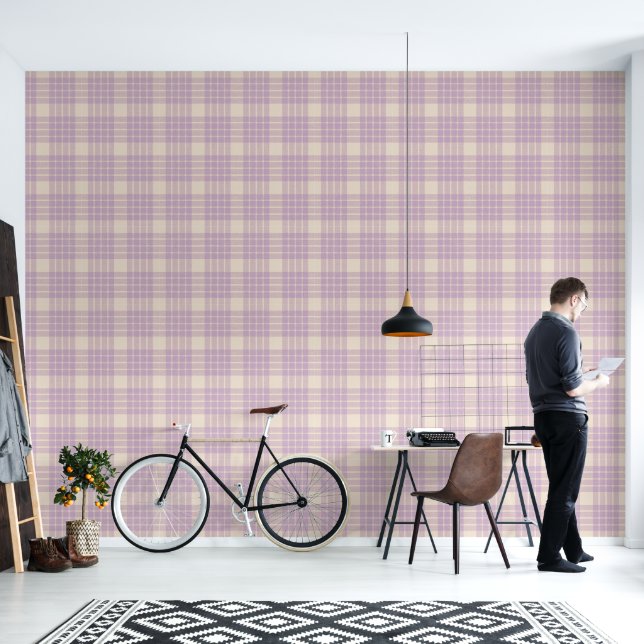 Retro abstract design in violet plaid style. tapete (Wohnbereich)
