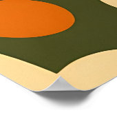 Retro Abstract Organic Shapes Pattern Poster (Ecke)