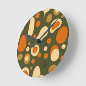 Retro Abstract Organic Shapes Pattern Runde Wanduhr (Winkel)