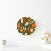 Retro Abstract Organic Shapes Pattern Runde Wanduhr (Zuhause)