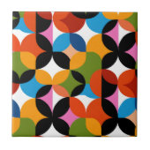 Retro Abstract Pattern Bold Mid Century Modern  Fliese (Vorderseite)