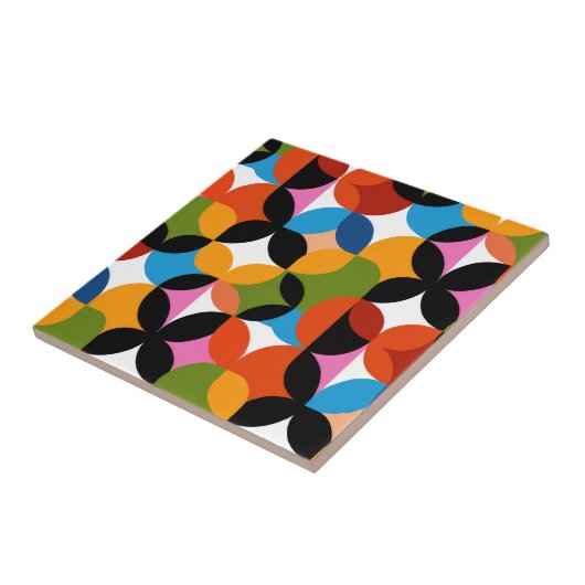 Retro Abstract Pattern Bold Mid Century Modern  Fliese (Seite)