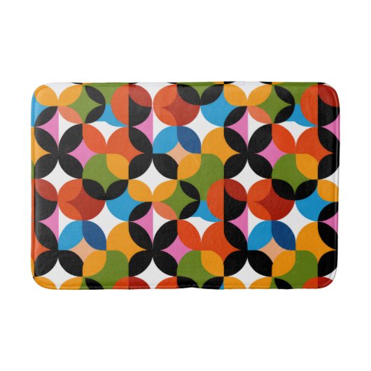RETRO Abstract Pattern Colorful Mid Century Modern Badematte (Vorderseite)
