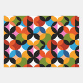 Retro Abstract Pattern Colorful Mid Century Modern Geschenkpapier Set (Vorderseite 3)