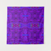Retro Abstract Purple and Royal Blue Pattern Wandteppich (Vorderseite (Horizontal))