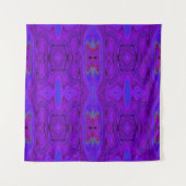 Retro Abstract Purple and Royal Blue Pattern Wandteppich (Vorderseite)
