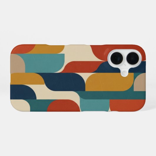 Retro Abstract Vertical Composition iPhone 16 Hülle (Rückseite (Horizontal))