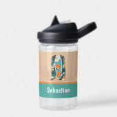 Retro-Abstracter Tropischer Strand-Surfbrett Trinkflasche (Links)