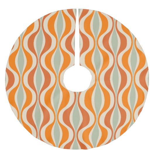 Retro Abstrakt: 50er-60er Nahtloser Stil Polyester Weihnachtsbaumdecke (Vorderseite)