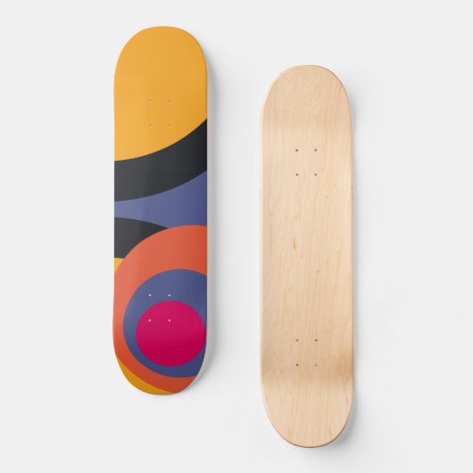 Retro Abstrakt Art. 3 Skateboard (Vorderseite)