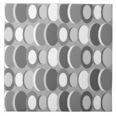 Retro Abstrakt Art Circles Grau Fliese (Vorderseite)