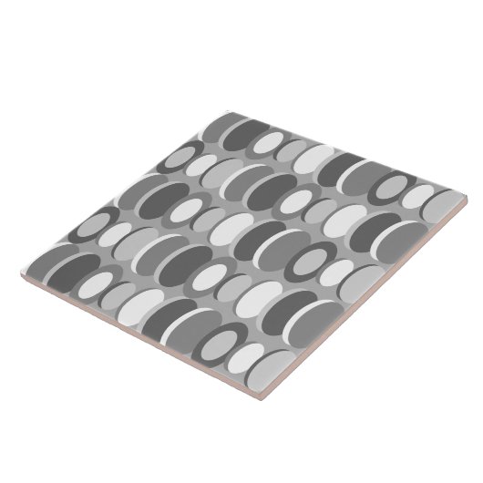 Retro Abstrakt Art Circles Grau Fliese (Seite)