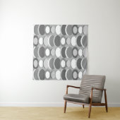 Retro Abstrakt Art Circles Grau Wandteppich (Beispiel)