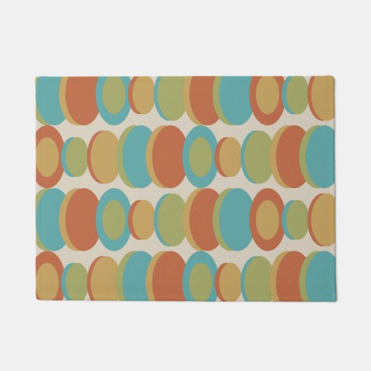 Retro Abstrakt Art Circles Multicologe Fußmatte (Vorderseite)