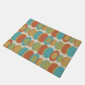 Retro Abstrakt Art Circles Multicologe Fußmatte (Schrägansicht)