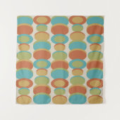 Retro Abstrakt Art Circles Multicologe Wandteppich (Vorderseite (Horizontal))