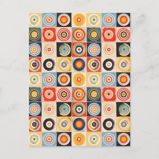 Retro Abstrakt Art im Stil von Hilma af Klint Postkarte (Vorderseite)
